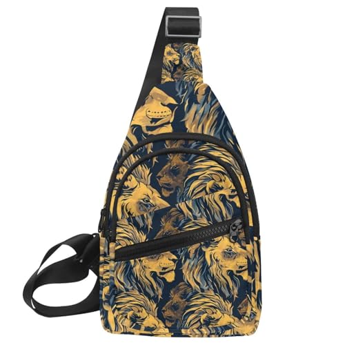 Sac à dos à bandoulière lion pour course à pied et randonnée active