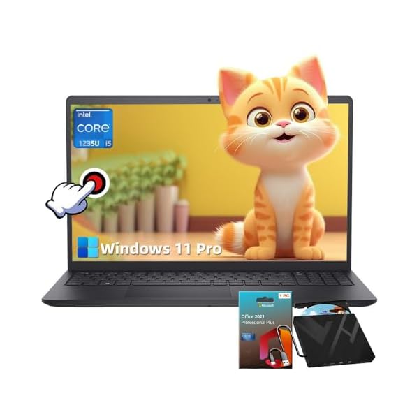 Dell Inspiron 15 3520 Business Laptop - 15.6" FHD Touchscreen, Intel 10-Core i5-1235U, 32GB RAM, 1TB SSD, Intel UHD Graphics, Webcam, WiFi, Win 11 Pro, 2021 Office Lifetime License, 8IN1 CD/DVD Drive