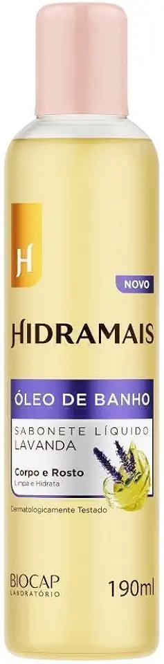 Óleo de Banho Hidramais Lavanda - Sabonete Líquido Hidratante Intenso, Óleo Corporal Relaxante, Pele Aveludada, 190ml