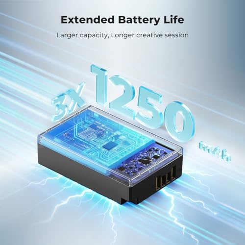 Image of K&F Concept 3-pack LP-E17 Battery and 3-slot LCD Charger, Compatible with Canon EOS RP, R10, R8, R50, Rebel T8i, T7i, T6i, SL2, SL3, EOS 200D, 250D, 77D, 750D, 760D, 800D, 8000D,1250mAh