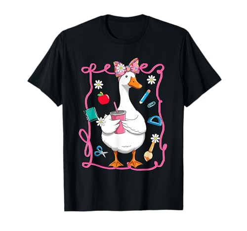 Girly Silly-Goose Insegnante Apprezzamento Coquette Bow Insegnamento Maglietta