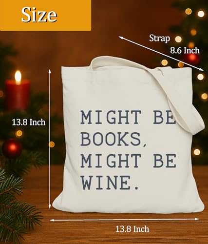 Image of Book Lovers Gifts Tote Bag for Bookish Readers, Aesthetic Book Tote Bag for Librarian, Medium Size with Inner Pocket