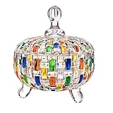 HVRFJXI Tarro de cristal pintado a mano para almacenamiento de dulces, decoración de cocina, artísticos, decoración del hogar, organizadores de cocina de vidrio