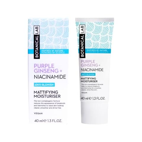 Botanical Lab Purple Ginseng + Niacinamide Anti-Blemish Mattifying Moisturiser 40ml | Minimises the appearance of pores & reduces shine to leave skin looking mattified Cover