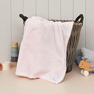 Hoolaroo Baby Fleece Waffle Blanket Fluffy Soft Blanket Super Soft Warm Cozy for Newborn Infant Toddler Kids Girl Boy Newborn Receiving Blanket for Cot, Pram, Travel, Decorative Girl Pink