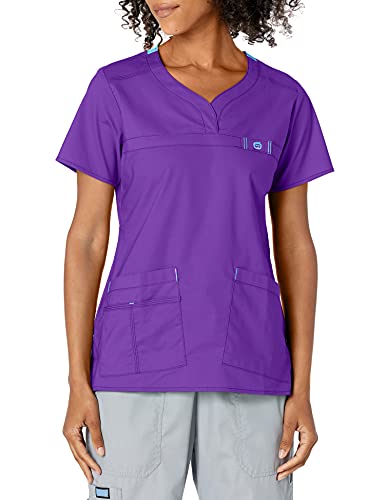 WonderWink Women's Wonderflex Patience Scrub Top, Electric Violet, Large