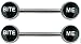 Nipple Ring Bars Bite me Jewelry Pair 14g