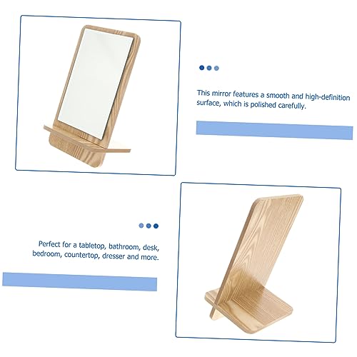 Espejo de Maquillaje de Madera Portátil con Luz miniatura 3