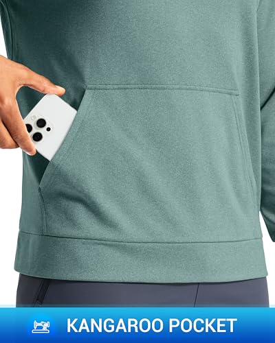 G Gradual Men's Fleece Hoodie Long Sleeve Athletic Workout Shirts(Beryl Green Heather,S) - image 6