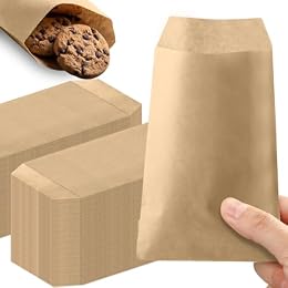 Eersida 1800 Pack 3 x 5 Inches Kraft Mini Paper Bags Treat Small Flat Favor Bag Silverware Merchandise Envelopes for Cookie Snacks Candy Small Gift