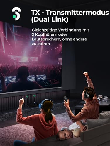 Soomfon Bluetooth 5.3 TV-Bluetooth-Transmitter mit Dual-Antenne