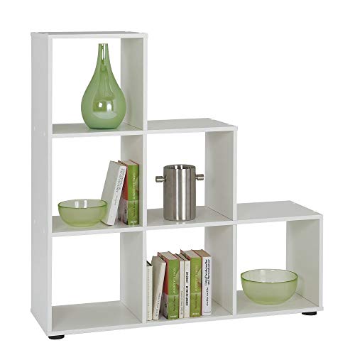 FMD 248-001_we Mega 1 Bibliothèque Escalier 6 Cases Blanc