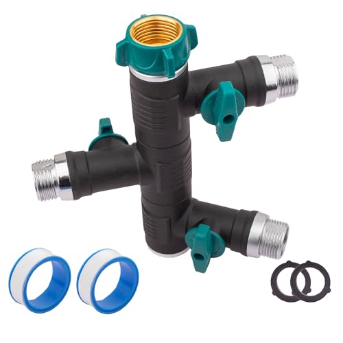 Hose Splitter, 3 Way Rotary Heavy Duty, Hose Connector Rotated 360 Seperately,Garden Hose Splitter fucet Splitter,Outdoor Faucet Splitter,High Quilty Metal+Chrome Adapter.
