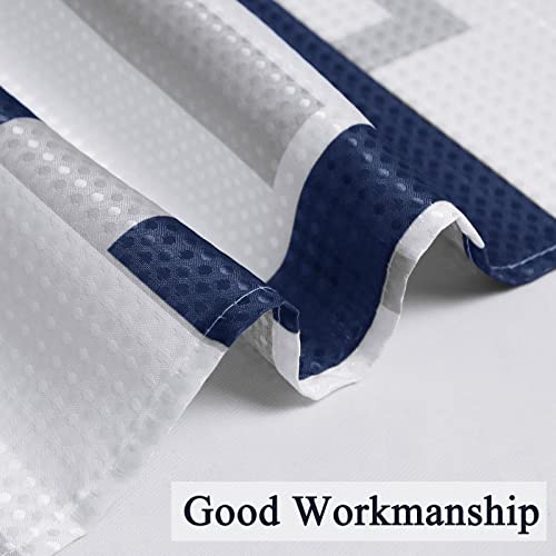 Naturoom Modern Geometric Shower Curtain Blue, Waterproof Shower Curtains And Polyester Bath Curtain For Bathroom, Textured Fabric Shower Curtain Set With 12 Hooks, Machine Washable, 72 X 72 Inch #TOP4