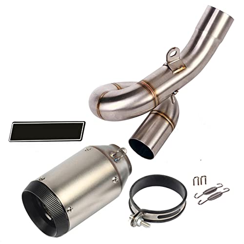 Silenciador 51mm con Tubo Enlace Medio 2 Pulgadas para Escape de Moto Kawasaki Ninja ZX6R