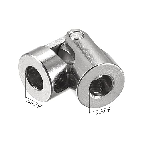 sourcing map 4 Stück Drehbare Kreuzgelenk Wellenkupplung 5mm bis 5mm Innendurchm. L23 x D11 mit Schrauben und Schraubenschlüssel für RC Modell