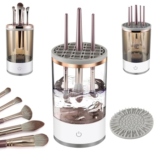 Makeup Brush Cleaner, Electric Makeup Brush Cleaner Machine, Automatic Cosmetic Brush Cleaner and Dryer for All Size Beauty Makeup Brush Set, Eyeshadow, Blush Brush, Great gifts for wife, girlfriend