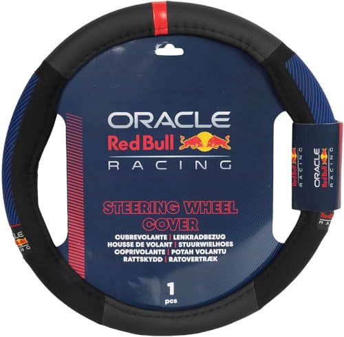 Red Bull Coprivolante antiscivolo Blended Lines Side Grip Nero/Rosso per auto 100% PU, Materiale Antiscivolo, Facile Installazione, Resistente e Universale, Diametro 38 cm