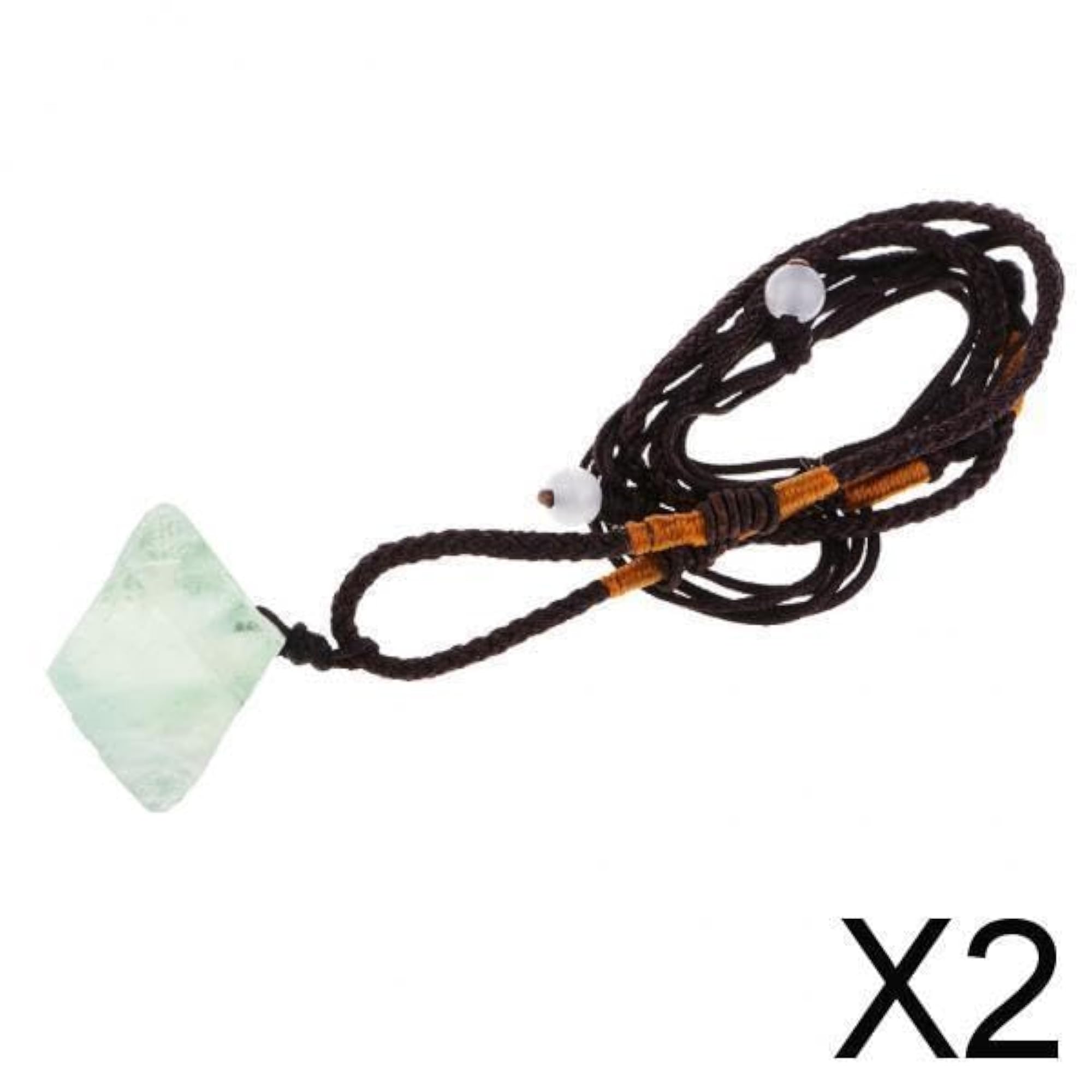 2x Natural Stone Ore Pendant Necklace Set, Gift for Her