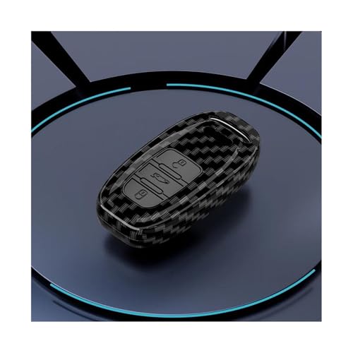 Coque de clé voiture Audi carbone avec pochette cadeau homme pour A4 A3 Q5