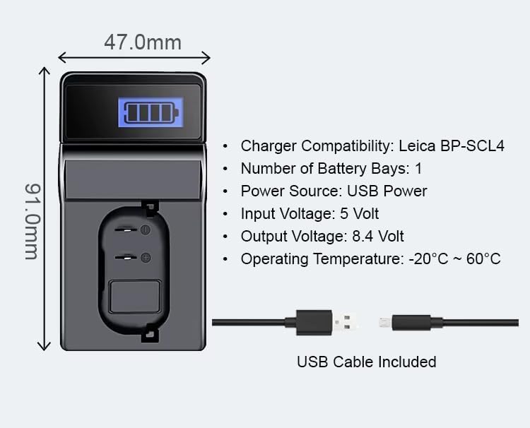 Amazon.com : USB Charger for Leica Q2 (Travel Size) : Electronics