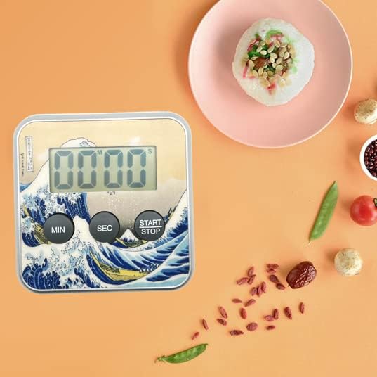 Miniatura 7 de Temporizador electrónico multifuncional, gestión de aprendizaje en el aula, temporizador digital magnético de cocina (Hokusai The Great Wave)