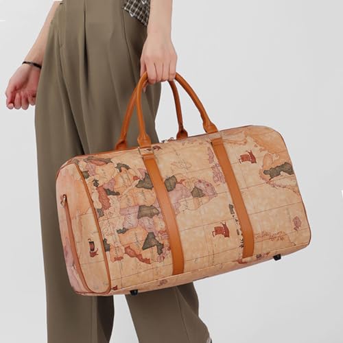 Image of PALAY Tote Bag for Woman Brown Large Duffle Bag Travel Tote Luggage Style