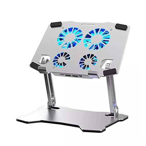 Soporte ajustable de aluminio para laptop con 4 ventiladores miniatura 1