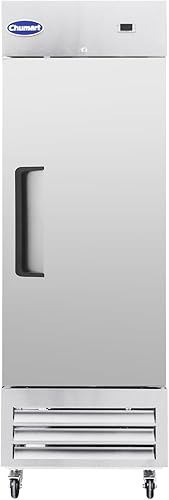 Congelador comercial de 27 pulgadas con una sola puerta sólida, ventilador de 23 pies cúbicos de refrigeración vertical de acero inoxidable,