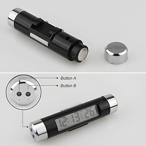 Moioee Car Clock And Temperature With Backlight, 2 In 1 Lcd Backlight Digital Display Screen Car Clocks, Mini Vehicle Electronic Clock Thermometer, Multi-Functional Auto Accessories Air Vent Outlet #TOP3