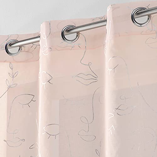 Douceur d'Interieur 140 x 240 cm Eyelet Curtain, Pink - Image 3