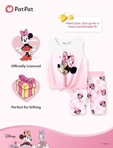 Image of Disney Stitch丨 Frozen丨 Minnie Mouse丨Princess丨Winnie Tank Top+Dolphin Shorts Girls Outfits Workout Athletic Set Summer