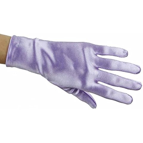 Greatlookz Beautiful Wrist Length Short Satin Gloves in Lavender Cover