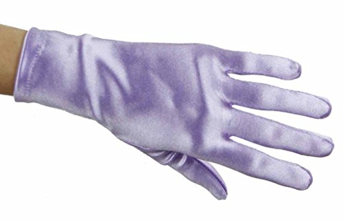 Beautiful Wrist Length Short Satin Gloves in Assorted Colors Assorted Glove Colors: Lavender