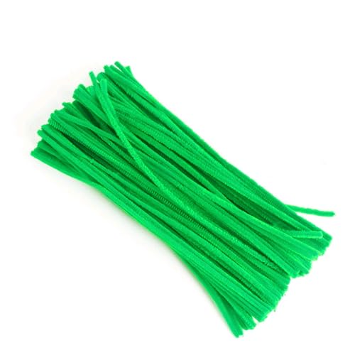 Image of 100Pc Pipe Cleaners Craft Set | Chenille Stem Fuzzy Sticks DIY Craft Supplies for Art Projects Activities, Decorations, Flower Making, Modeling & Sculpting (Parrot Green)