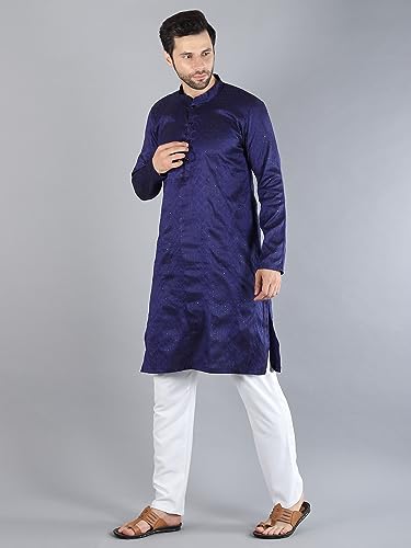 Image of Uri and MacKenzie Embroidery Silk Men's Kurta Pyjama Set