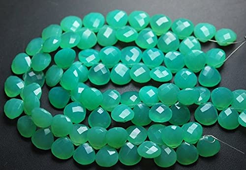 Chrysoprase faceted heart 14mm : résolvez le manque d'éclat de vos bijoux