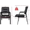 SUPER DEAL Office Guest Chair Bonded Leather Executive Side Chair Reception Chair with Solid Metal Frame Home Office Furniture