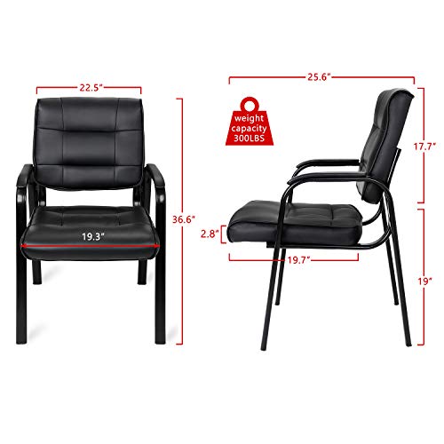 Super Deal Office Guest Chair Bonded Leather Executive Side Chair Reception Chair With Solid Metal Frame Home Office Furniture #TOP2