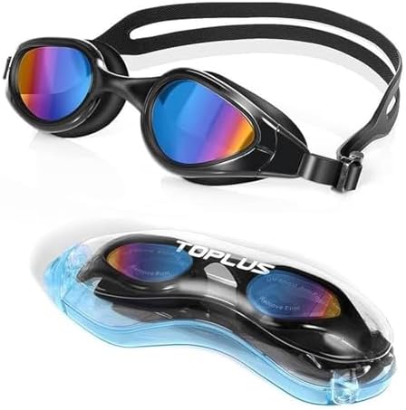 TOPLUS Swimming Goggles Adult Men Women Kids 6-14, Anti Fog UV Protection