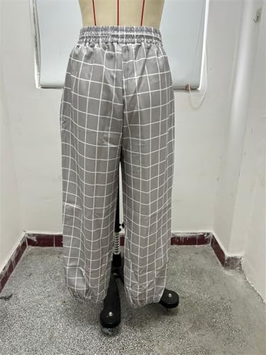 Men's Casual Checkered Pants Stretch Slim Fit Pants Skinny Plaid Dress Pant Fashion Stretch Business Suit Pants 6