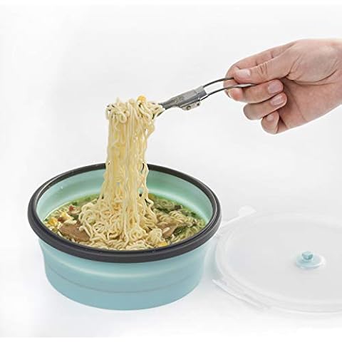 COLORCORAL Collapsible Camping Bowl with Lid Cover