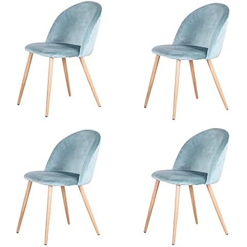 GrandCA HOME Juego de 4 sillas de Comedor de Terciopelo Verde Cover