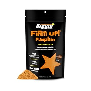 Diggin’ Your Dog – Firm Up Pumpkin for Dogs & Cats – Fiber Supplement with Pumpkin & Apple Fiber for Cat & Dog Digestive Support – Made in USA, 1 oz