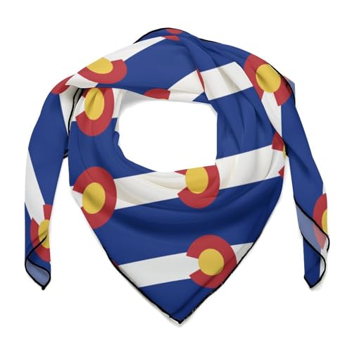 Colorado Flag Head Scarf for Women's Hair Bandana Square Neck Scarf Lightweight Shawl Wrap, 0ne size, 202405211