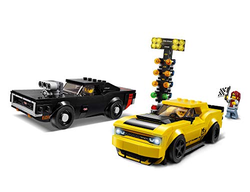 LEGO 75893 Speed Champions Dodge Challenger SRT Demon de 2018 y Dodge Charger R/T de 1970, Juguete de Construcción