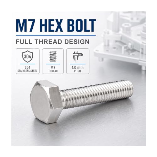 Evite roturas con pernos de cabeza hexagonal M7x1.0 inoxidables anticorrosión 3