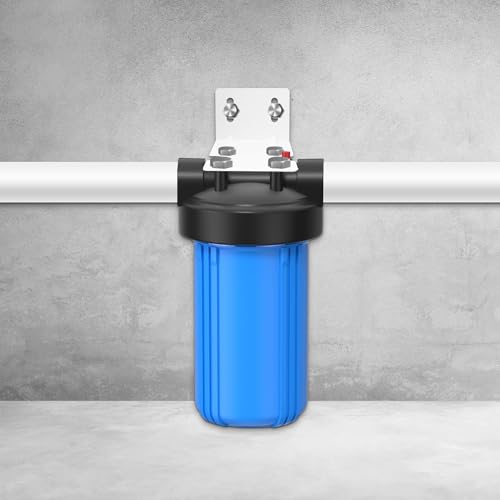 Omoojee Mounting Bracket for 10\" and 20\" Water Filter, Metal Housing Fixed Bracket for 10\" and 20\" Water Filter, White