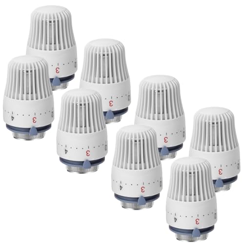 8 pièces Tête thermostatique, Tête thermostatique pour radiateur pour filetage M 30 x 1,5, Tête thermostatique pour vanne de radiateur, Thermostat pour chauffage, Thermostat pour chauffage, Vanne de