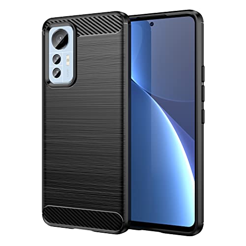 Max Power Digital Hülle für Xiaomi Mi 12 Lite Carbon Cover Schutzhülle Handyhülle Silikon Hülle Stoßfest Kratzfeste Schutzhülle Schwarz Cover Shock [Kabellose Aufladung Kompatibel]